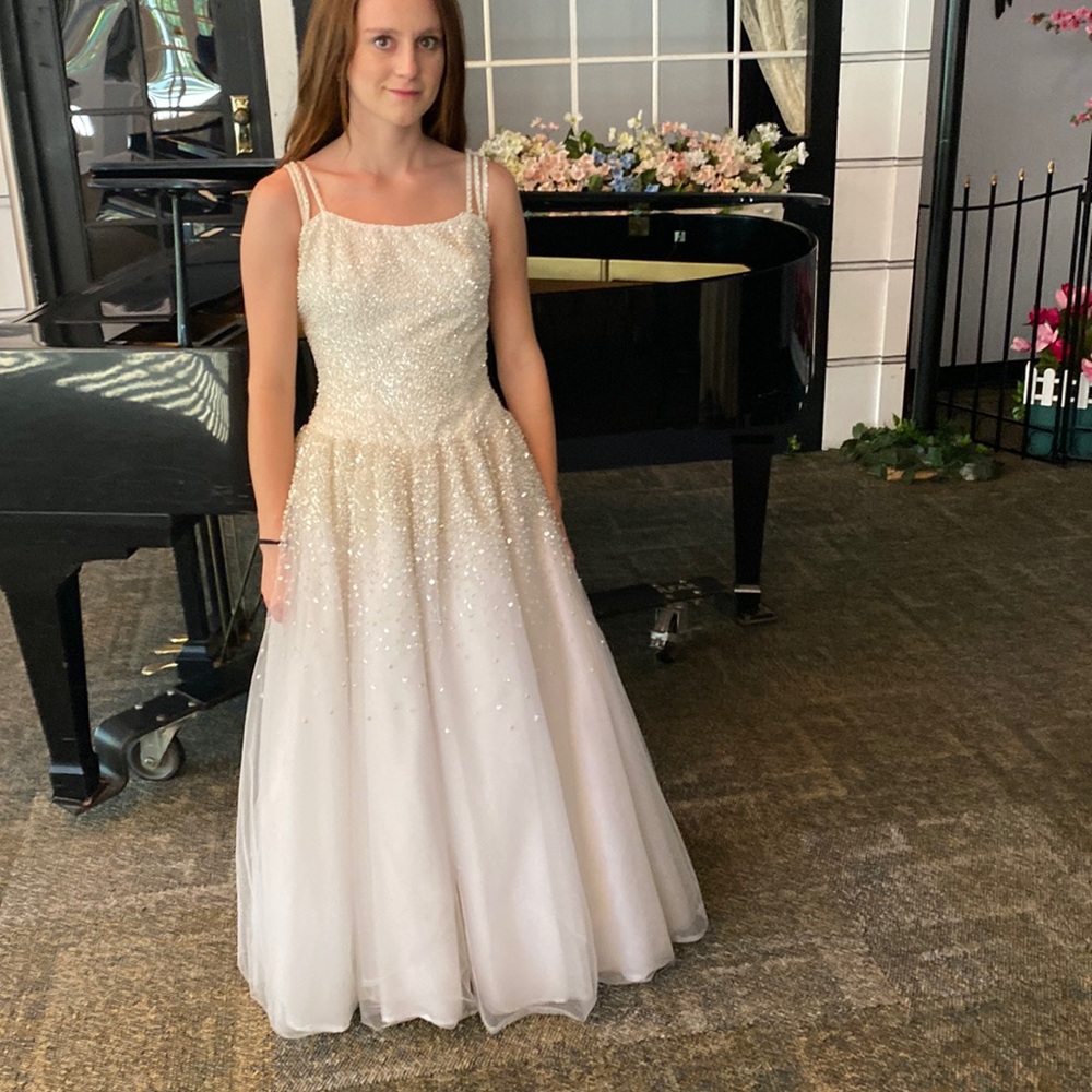 Beautiful white sequined formal